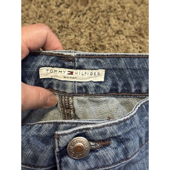 TOMMY HILFIGER Vintage Jean Denim Shorts 2000’s Y2k Beach Casual Vacation Sz 20 - Picture 3 of 12